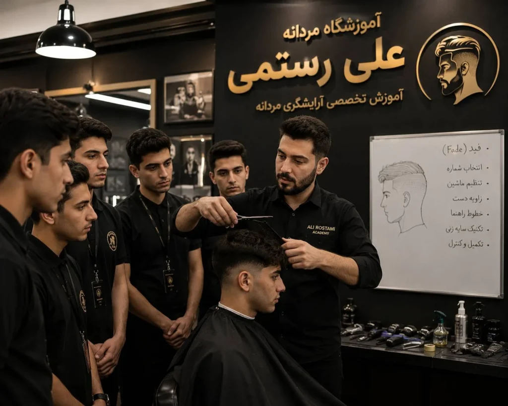 آموزشگاه ارایشگری مردانه اصفهان آموزشگاه آرایشگری مردانه علی رستمی