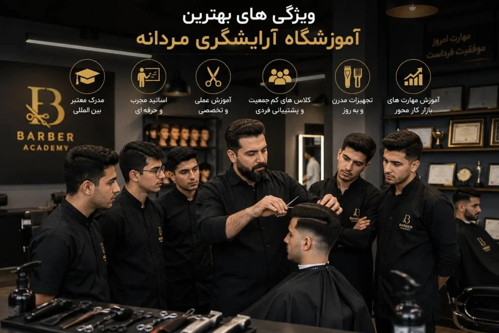 آموزشگاه ارایشگری مردانه اصفهان ویژگیهای بهترین آموزشگاه آرایشگری مردانه