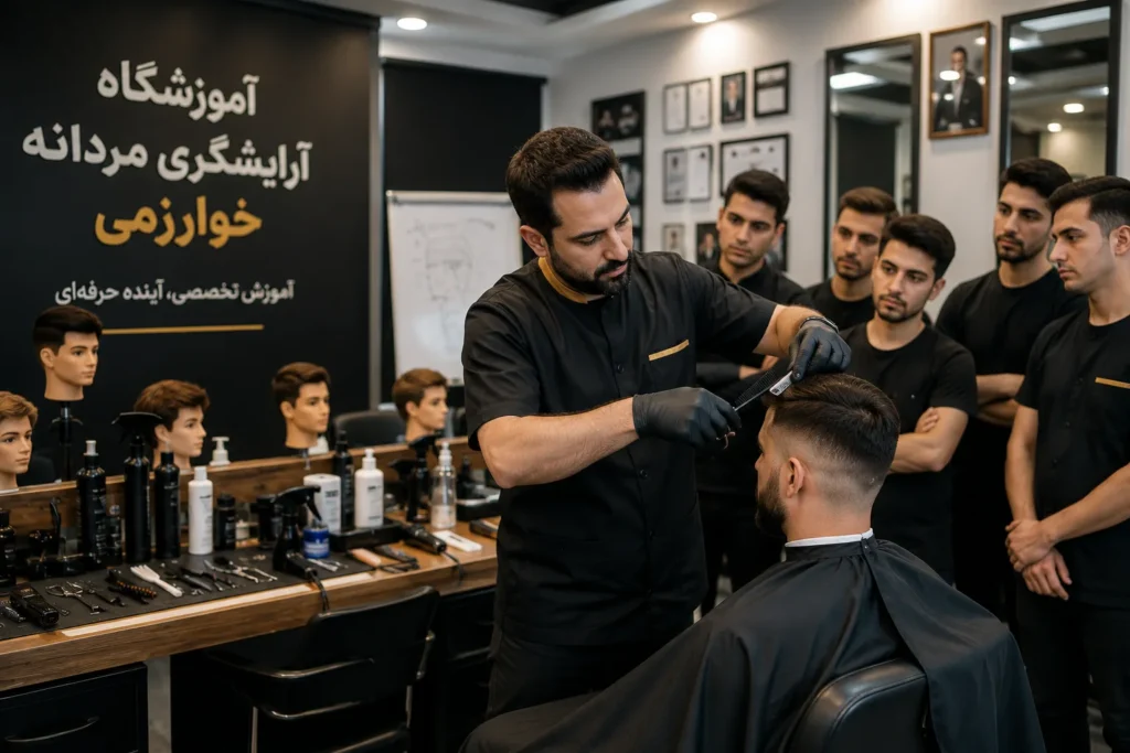 آموزشگاه ارایشگری مردانه اصفهان آموزشگاه آرایشگری مردانه خوارزمی