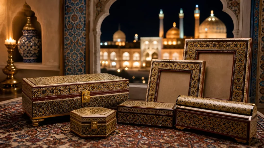 هنر خاتمکاری اصفهان؛ اثری فاخر از بهترین صنایع دستی ایران با طرحهای هندسی .