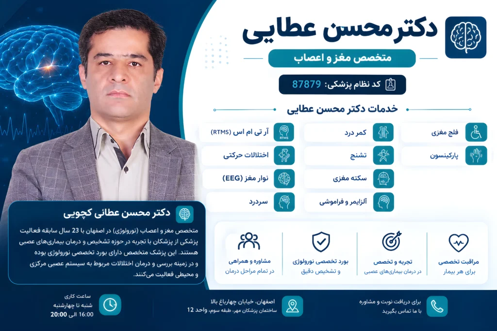 پروفایل بهترین دکتر متخصص مغز و اعصاب اصفهان؛ دکتر محسن عطایی