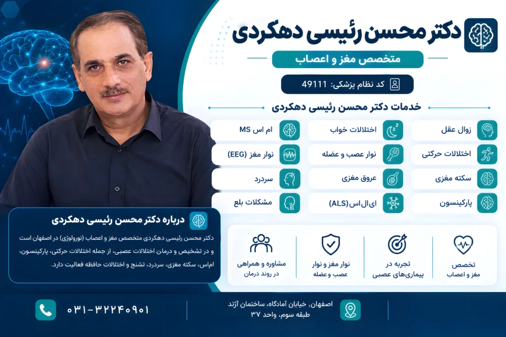 پروفایل بهترین دکتر متخصص مغز و اعصاب اصفهان؛ دکتر محسن رییسی دهکردی