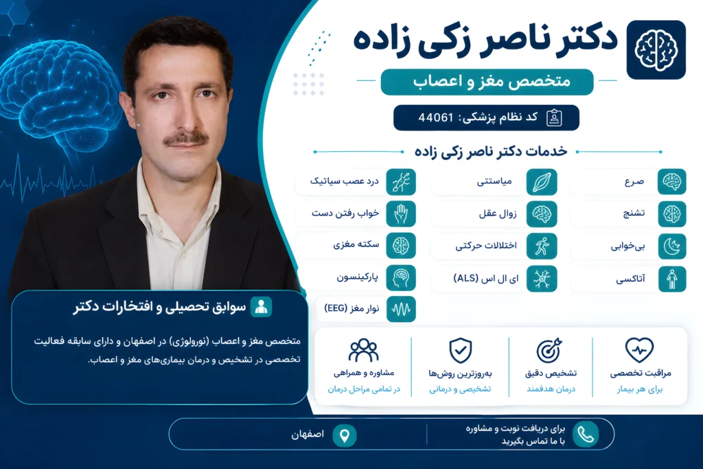 بهترین دکتر متخصص مغز و اعصاب اصفهان؛ دکتر ناصر زکی زاده