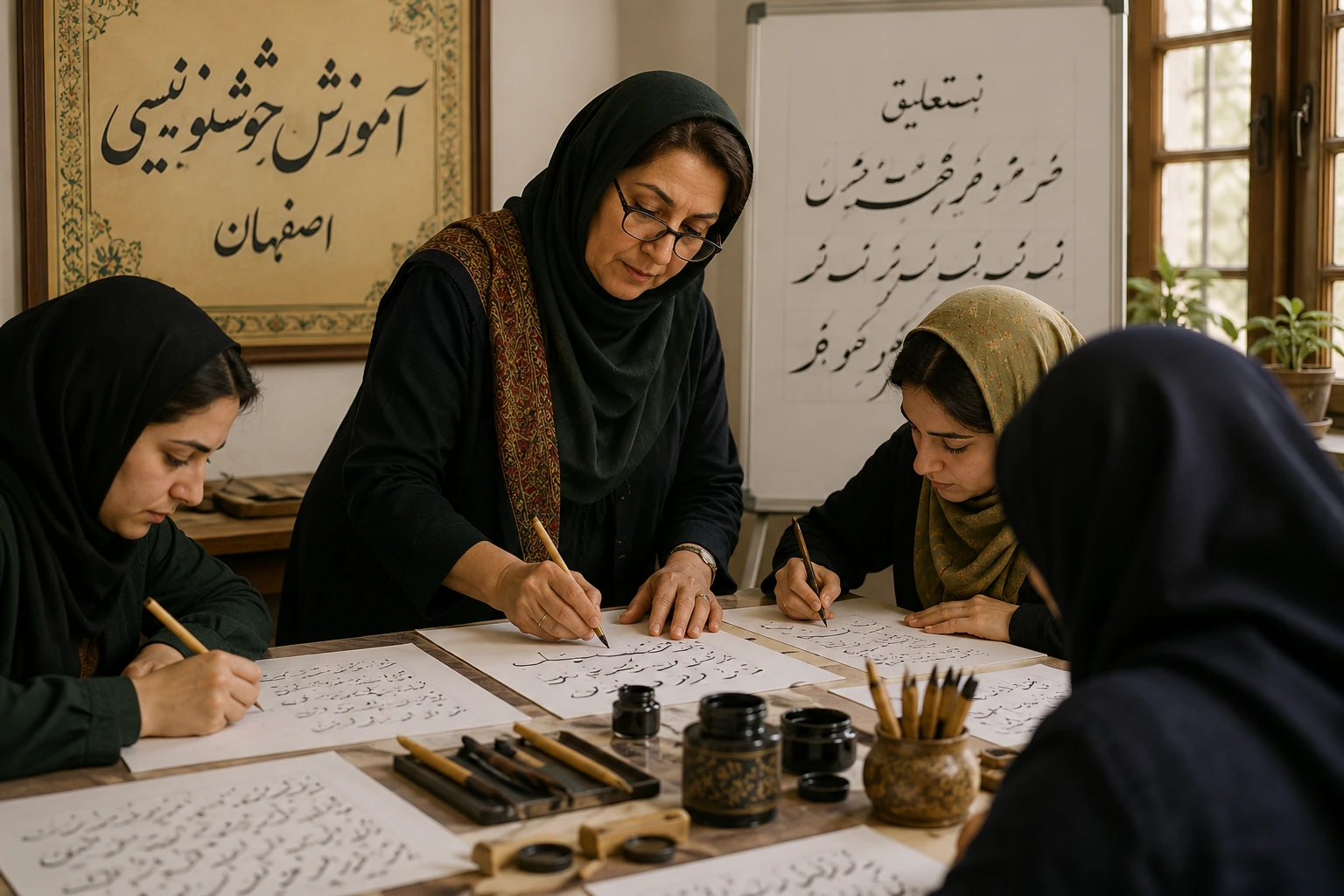 کلاس آموزش خوشنویسی لیلا فاطمی در اصفهان